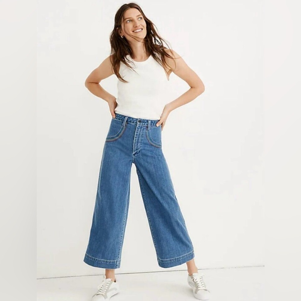 Madewell Rainbow Wide Leg Crop. Sz 30.